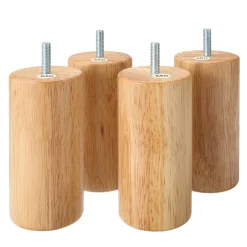 4 pieds en bois naturel 12cm