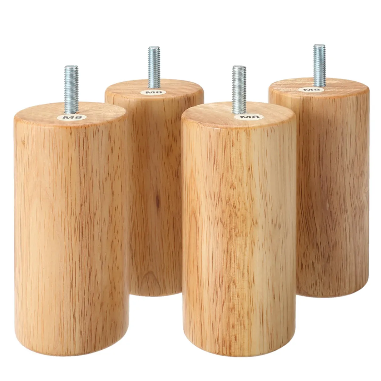 4 pieds en bois naturel 12cm