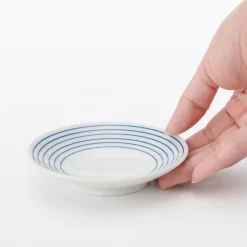Assiette en porcelaine Hasami - Motif rayures, Petite
