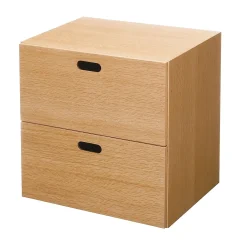 Bloc‐tiroir en chêne ‐ 2 tiroirs (Dont Eco‐part. 0,82 €)