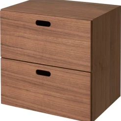 Bloc‐tiroir en noyer ‐ 2 tiroirs (Dont Eco‐part. 0,82 €)