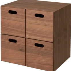 Bloc‐tiroir en noyer ‐ 4 tiroirs (Dont Eco‐part. 0,82 €)