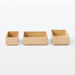 Boîte de rangement en bambou L8.5X P26X H5.5cm