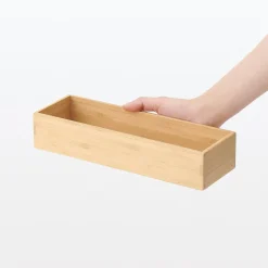 Boîte de rangement en bambou L8.5X P26X H5.5cm