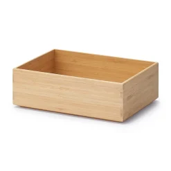 Boîte empilable en bambou, 26 x 18.5 x 8.5 cm