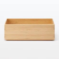 Boîte empilable en bambou, 26 x 18.5 x 8.5 cm