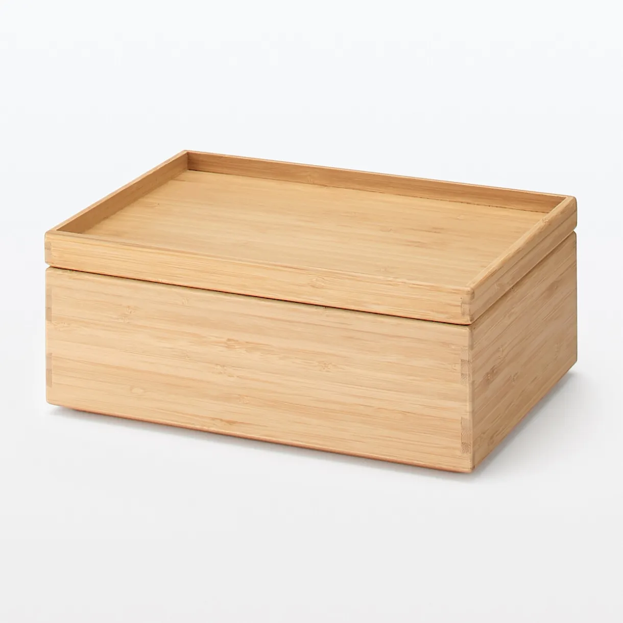 Boîte empilable en bambou, 26 x 18.5 x 8.5 cm