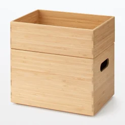 Boîte empilable en bambou, 26 x 18.5 x 8.5 cm