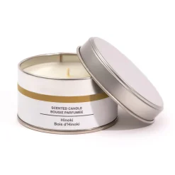 Bougie Métal  ‐ Bois d'hinoki