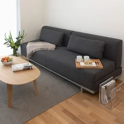 Canapé convertible 2 places en coton beige