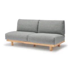 Canapé en polyester tissé sans accoudoirs ‐ 2 places, Gris