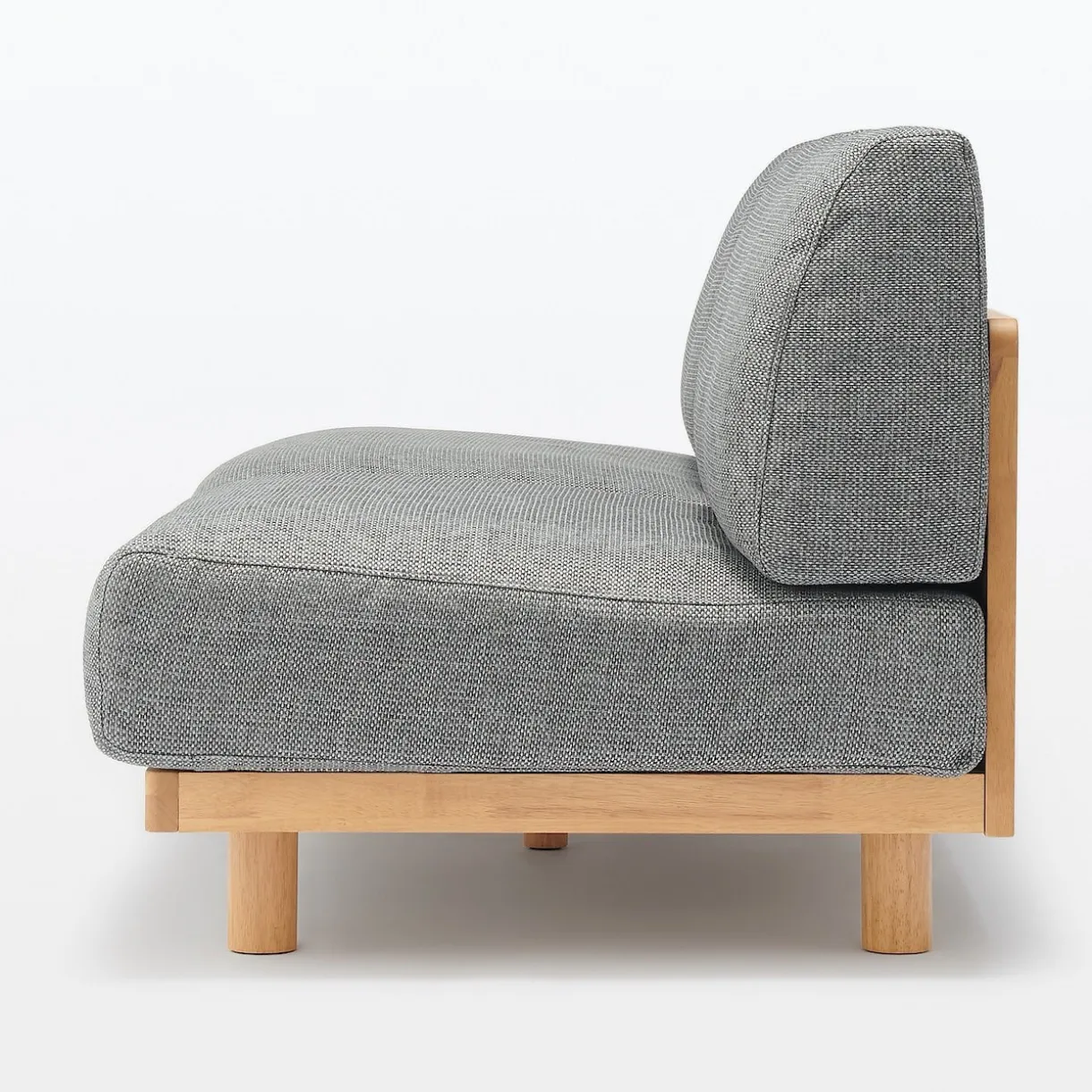 Canapé en polyester tissé sans accoudoirs ‐ 2 places, Gris
