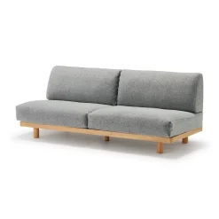 Canapé en polyester tissé sans accoudoirs ‐ 3 places, Gris