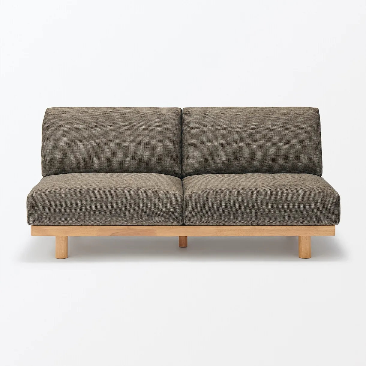 Canapé en polyester tissé sans accoudoirs ‐ 2 places, Marron