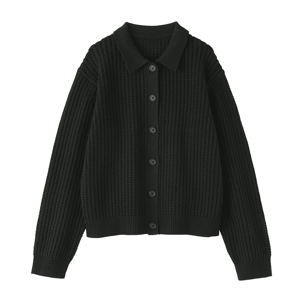 Cardigan à col en tricot de coton mélangé pour femme