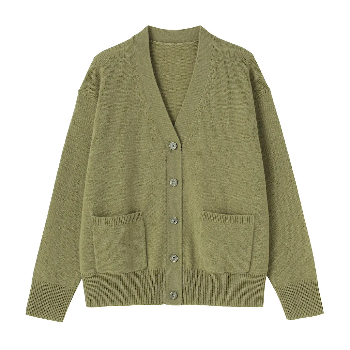 Cardigan avec col en V en maille moyenne pour femme