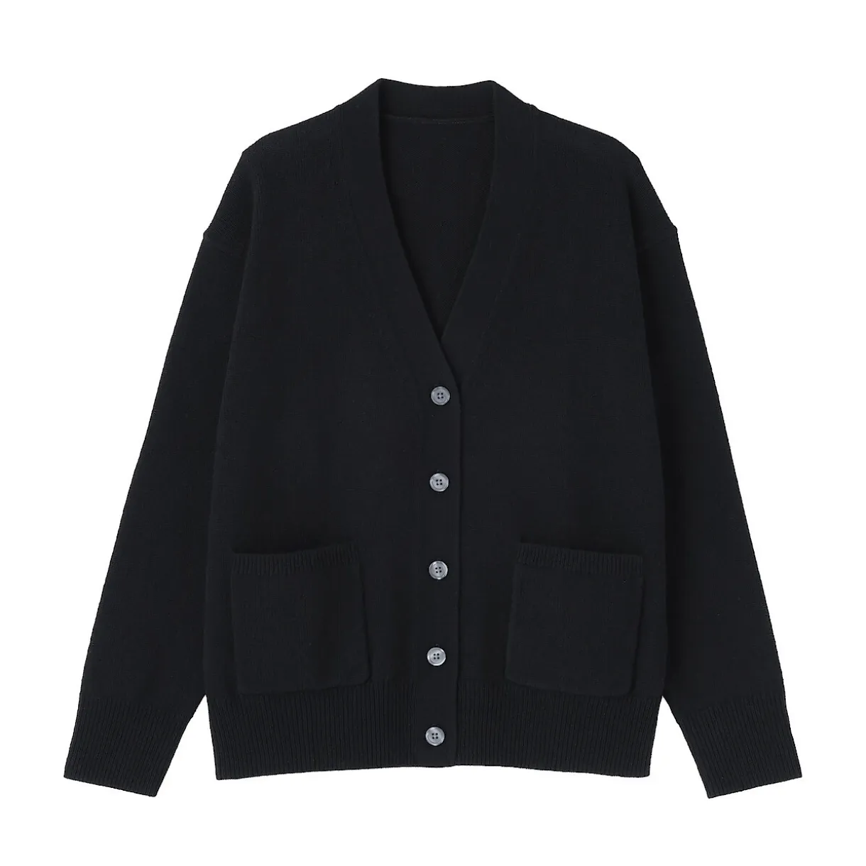 Cardigan avec col en V en maille moyenne pour femme