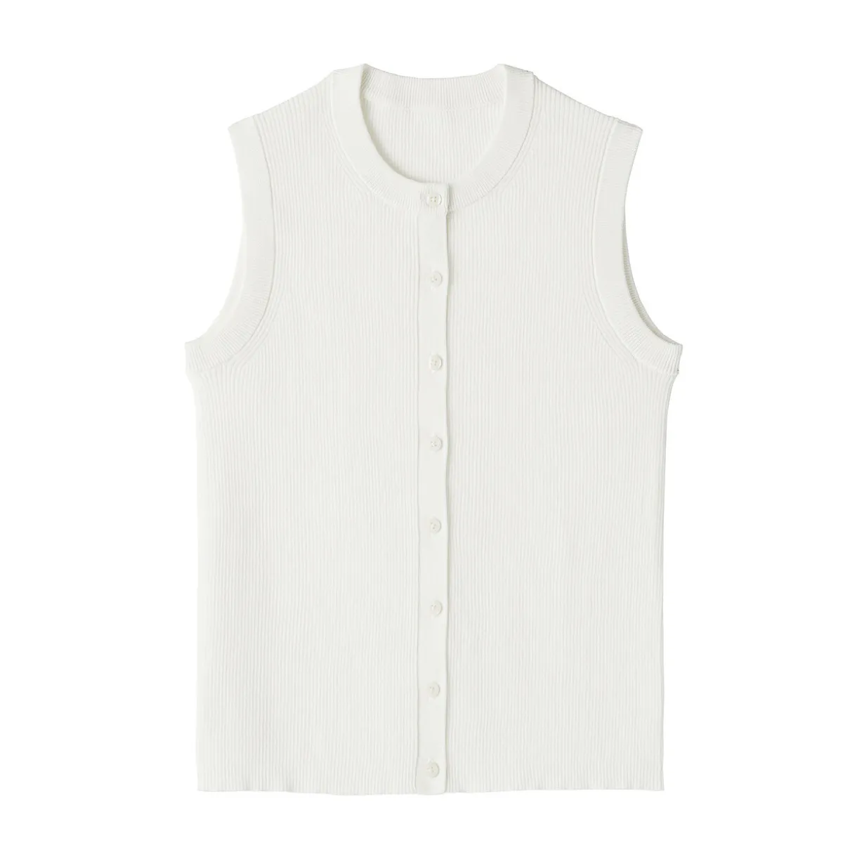 Cardigan sans manches en coton biologique hautement torsadé pour femme