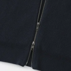 Cardigan zippé et côtelé en mélange de coton pour homme