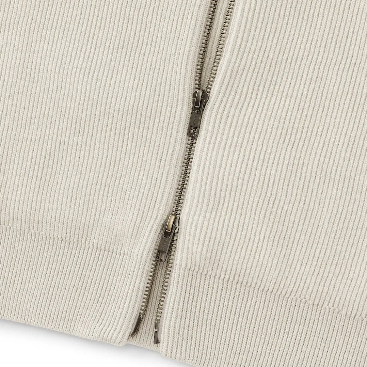 Cardigan zippé et côtelé en mélange de coton pour homme