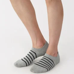 Chaussettes basses à angle droit pour homme ‐ Rayé