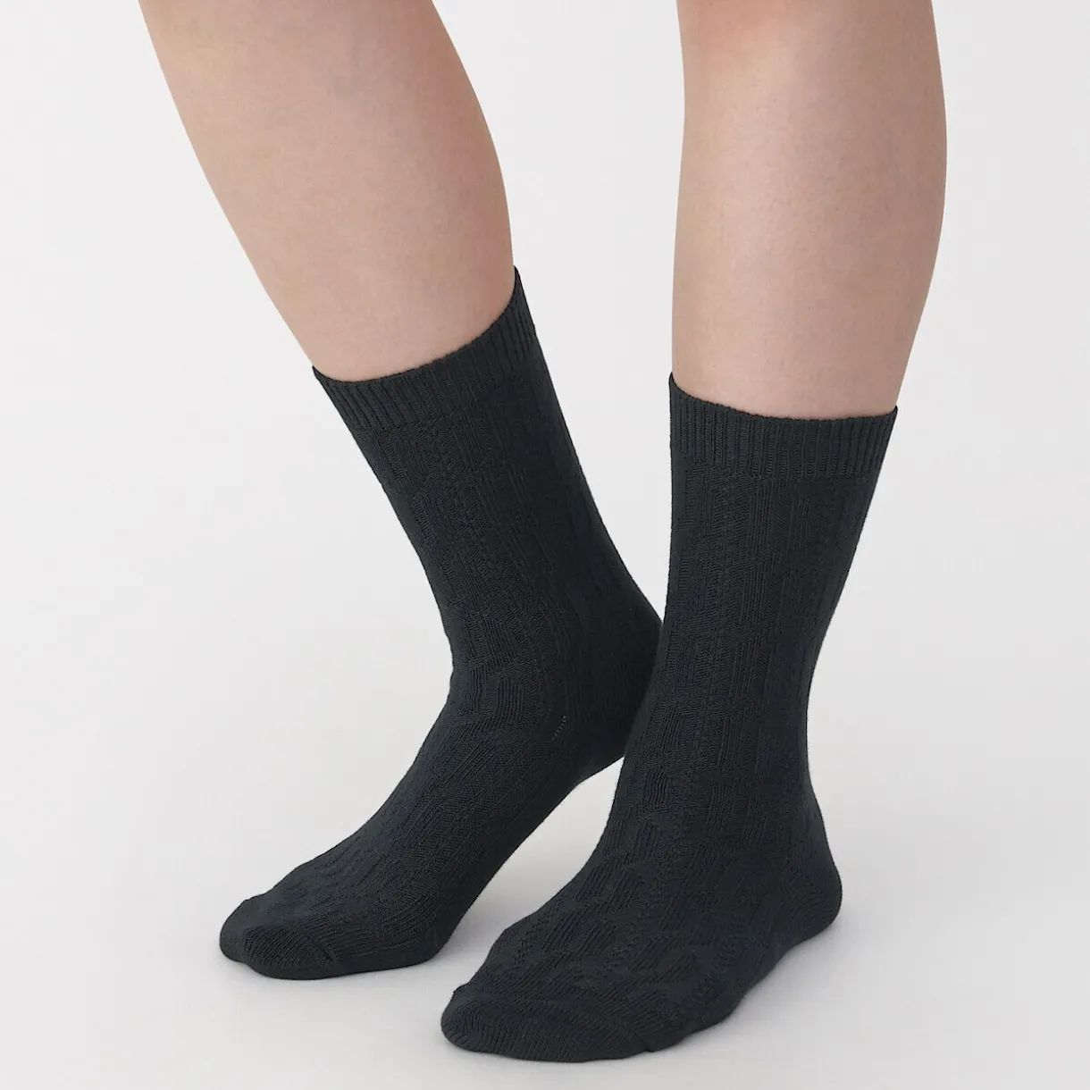 Chaussettes en maille torsadée à angle droit