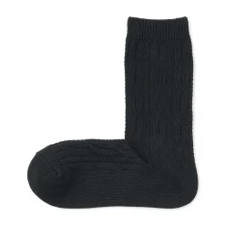 Chaussettes en maille torsadée à angle droit