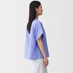 Chemise à manches courtes en popeline de coton biologique pour femme