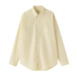 Chemise à manches longues en coton lavé homme