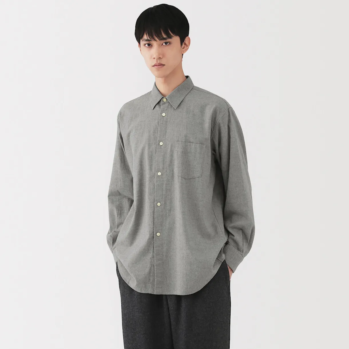 Chemise en coton brossé pour homme