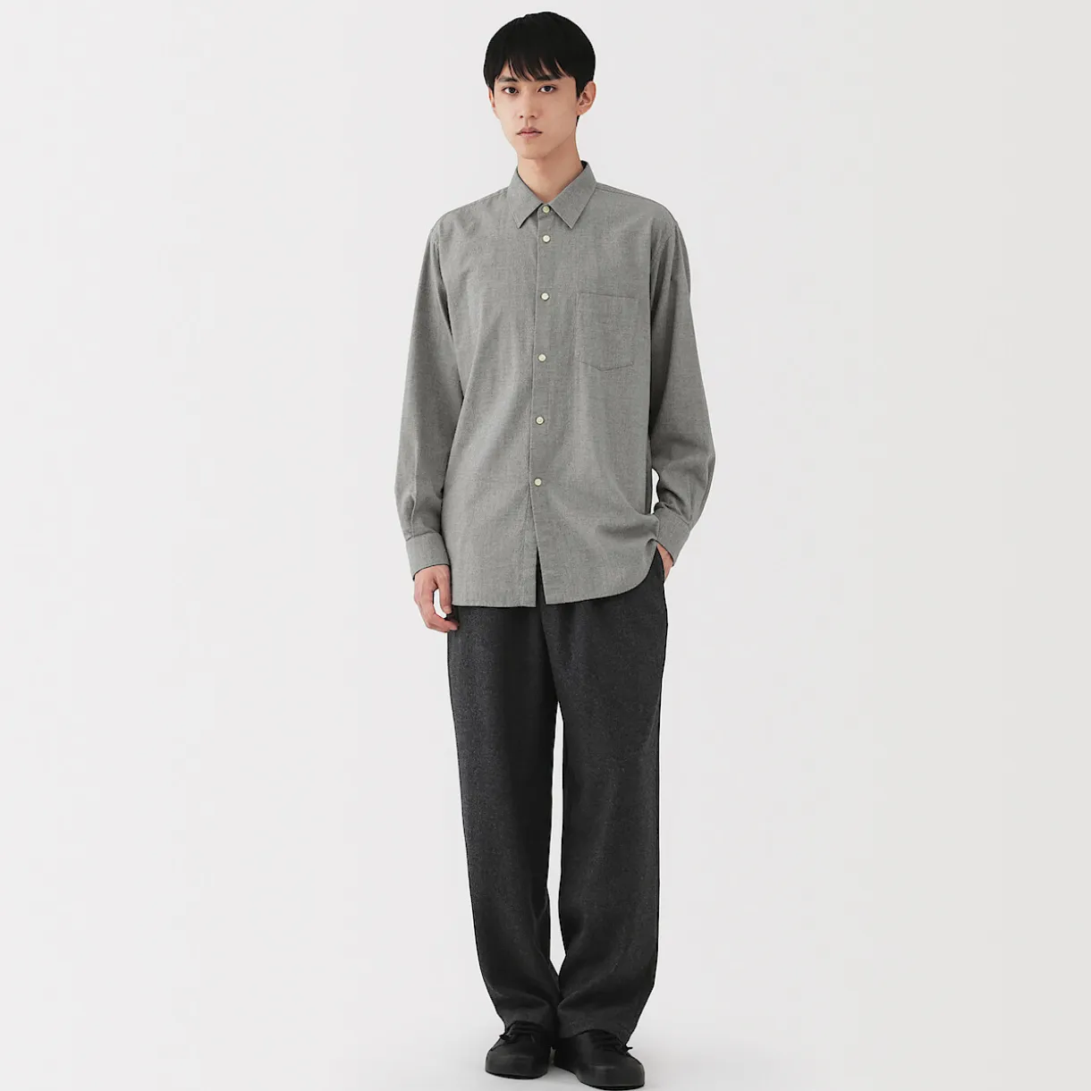 Chemise en coton brossé pour homme