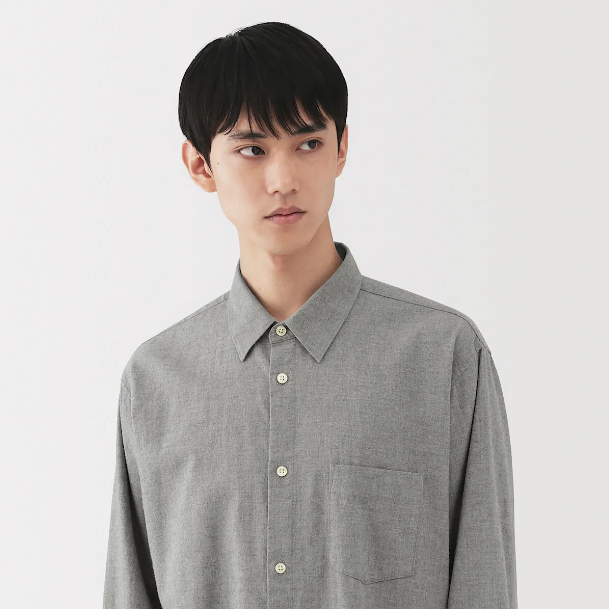 Chemise en coton brossé pour homme
