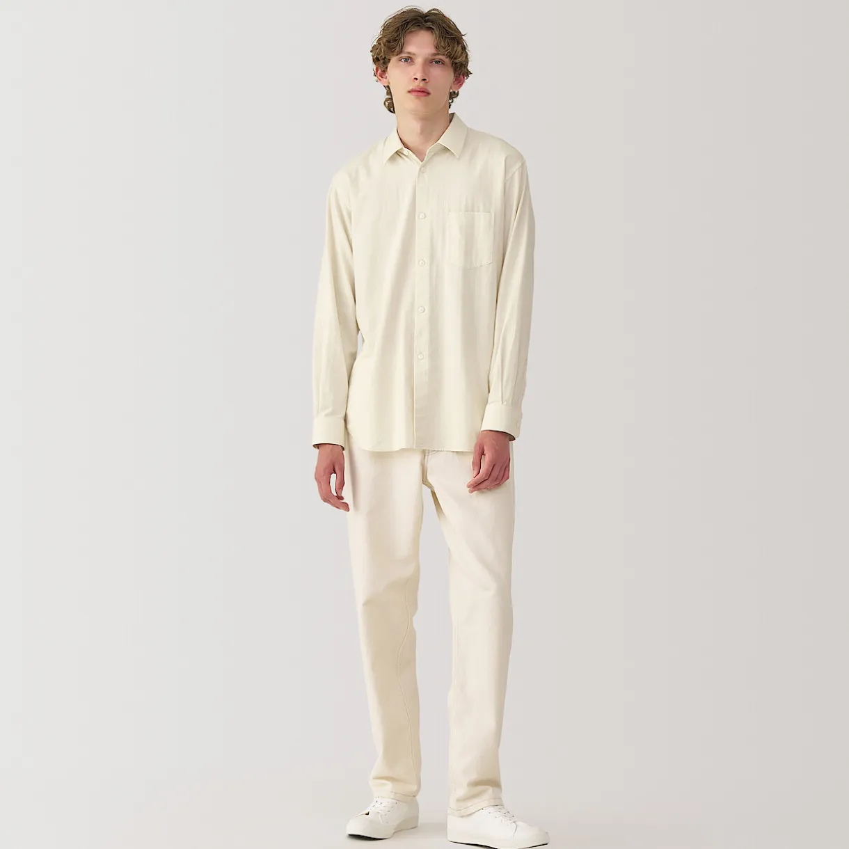 Chemise en coton brossé pour homme