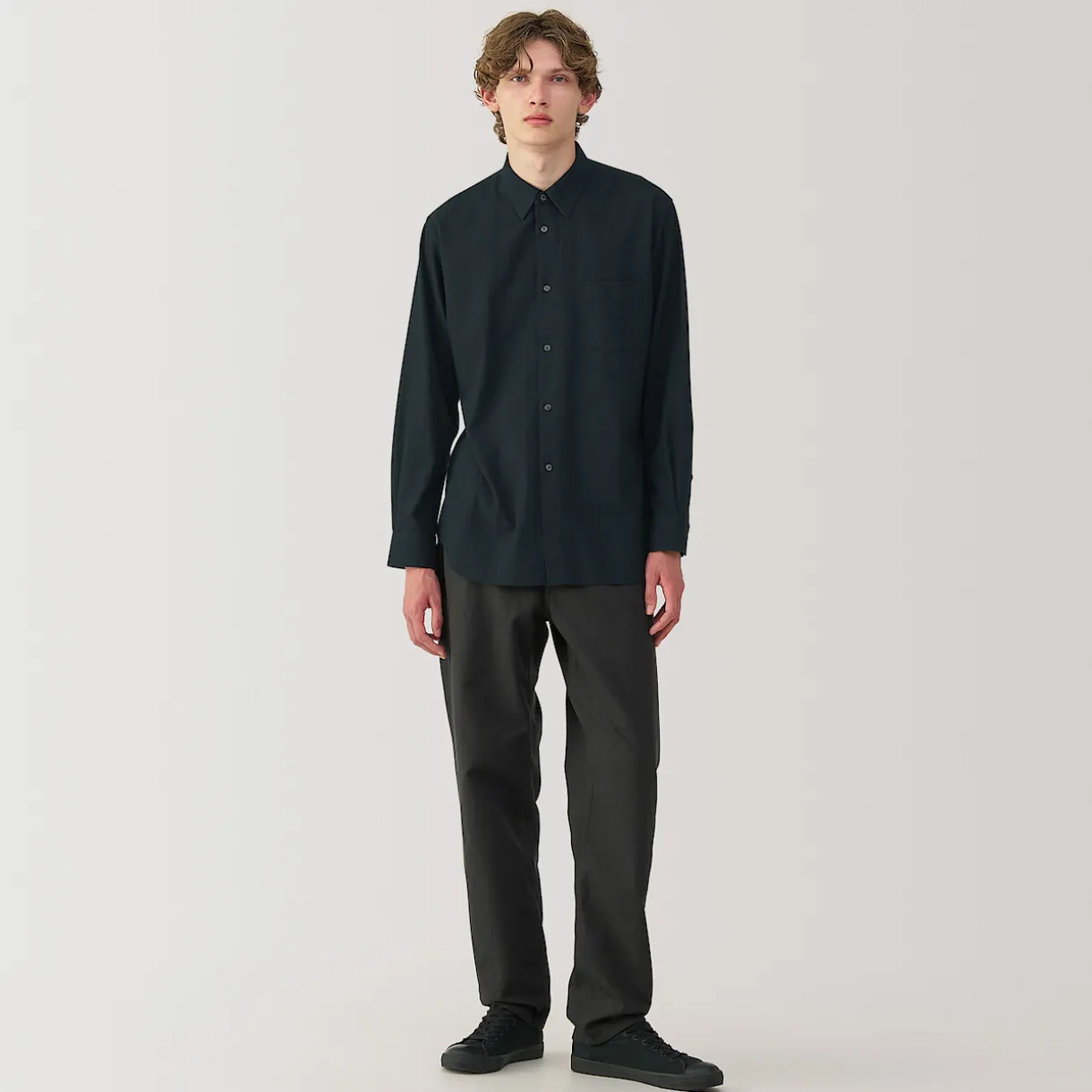 Chemise en coton brossé pour homme