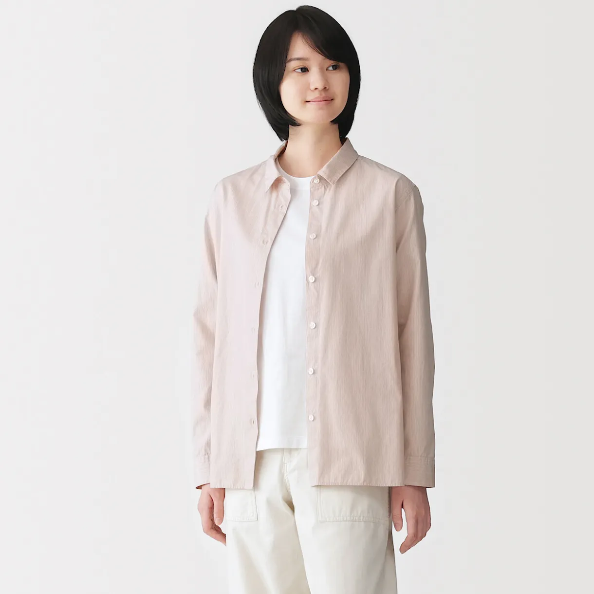 Chemise en coton délavé à mailles larges pour femme