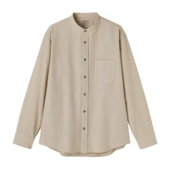 Chemise en coton Oxford lavé col officier pour homme