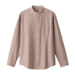Chemise en coton Oxford lavé col officier homme