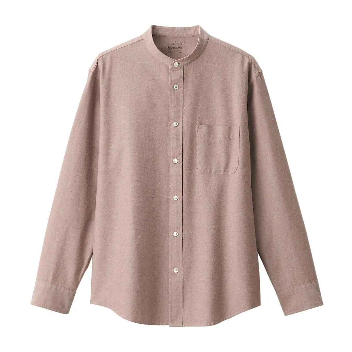 Chemise en coton Oxford lavé col officier homme