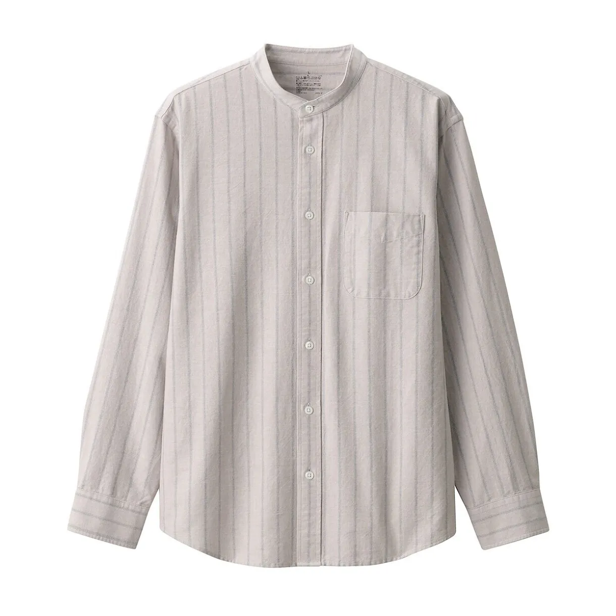 Chemise en coton Oxford lavé col officier homme