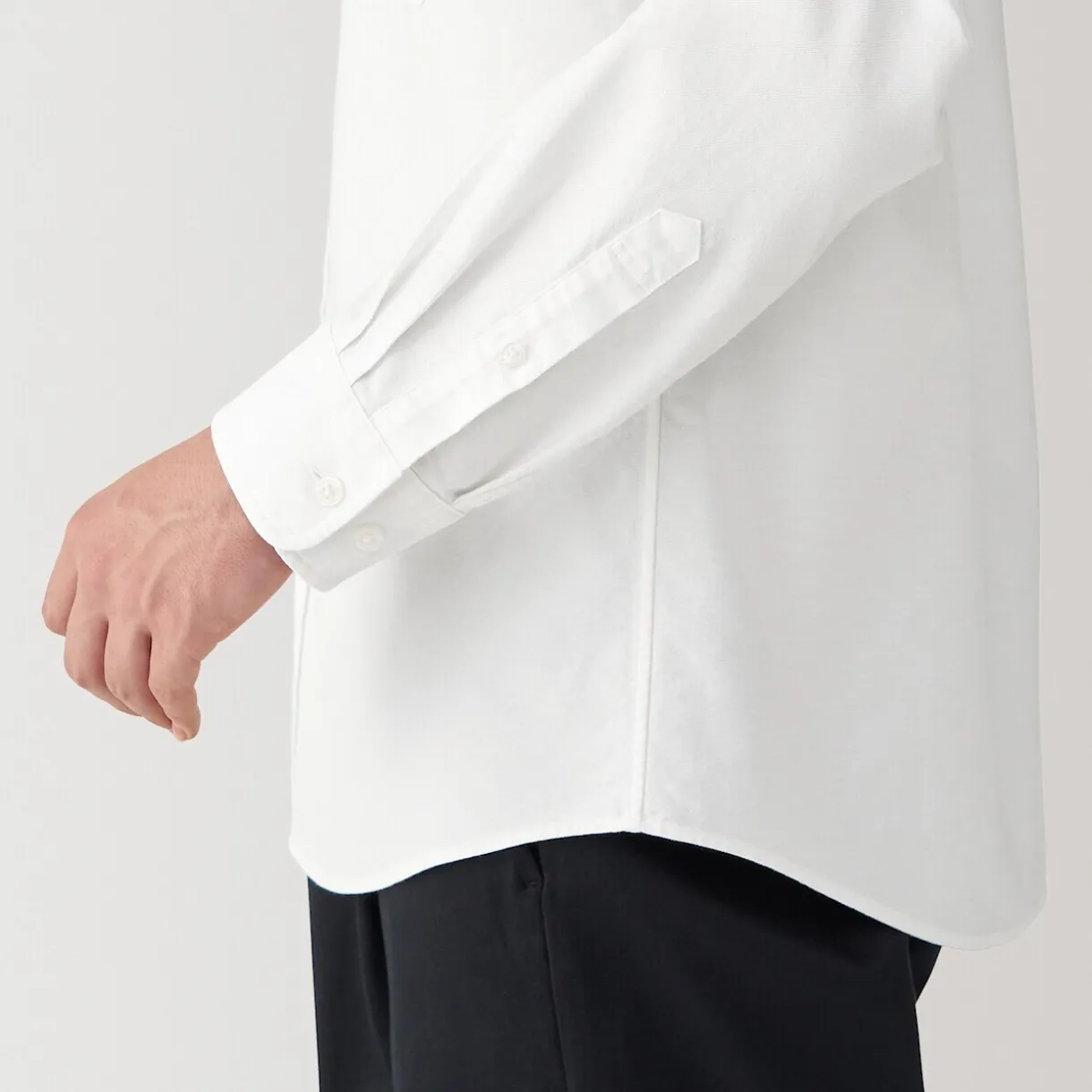 Chemise en coton Oxford lavé col officier homme
