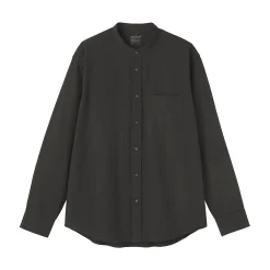 Chemise en coton Oxford lavé col officier pour homme