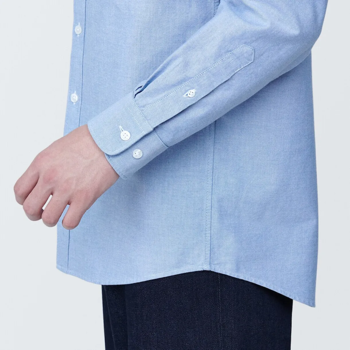 Chemise en coton Oxford lavé col boutonné homme