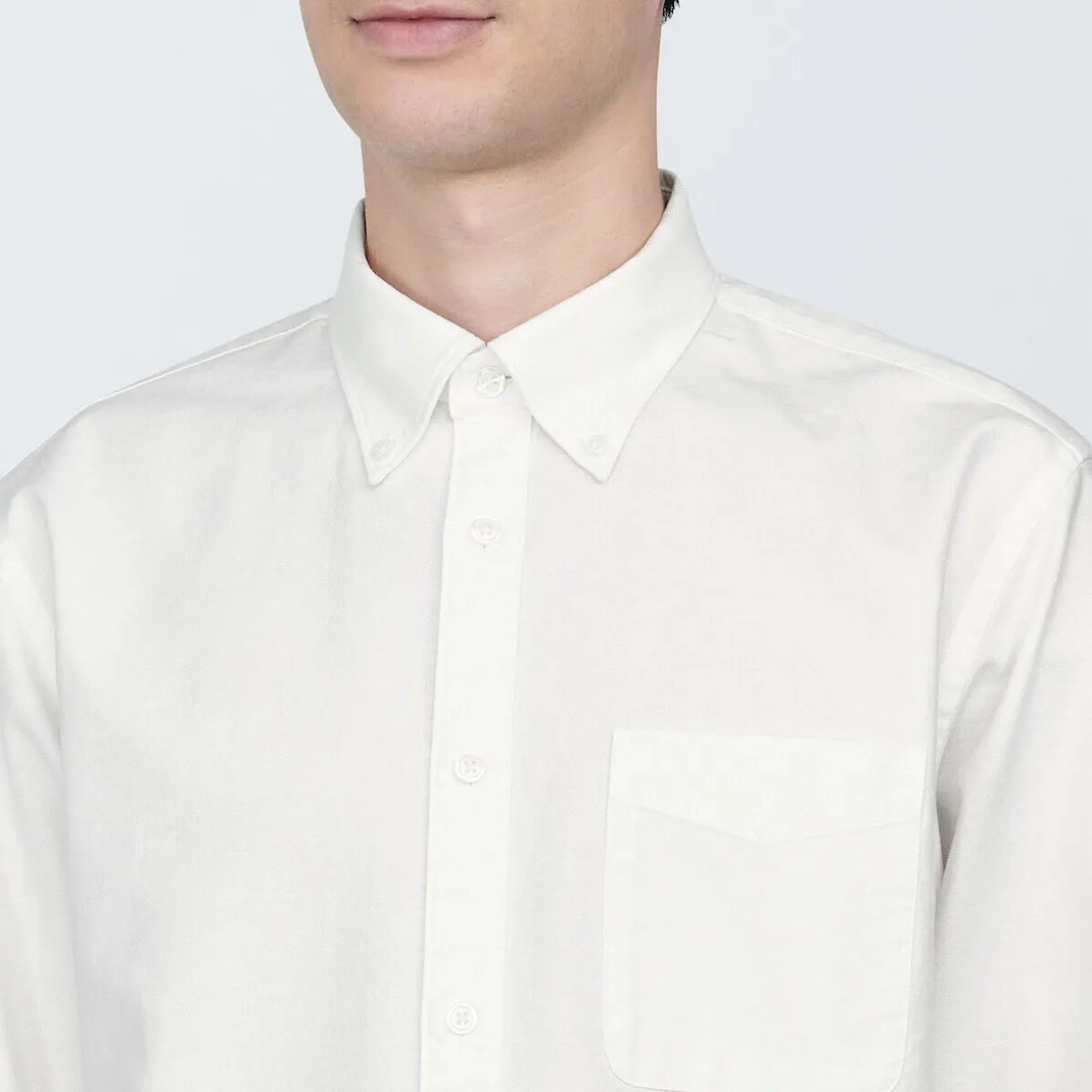 Chemise en coton Oxford lavé col boutonné homme
