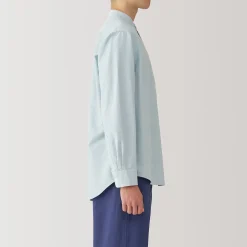 Chemise en coton Oxford lavé col officier pour homme…