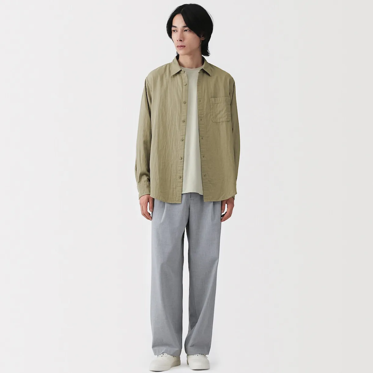 Chemise en double gaze en mélange de kapok pour homme