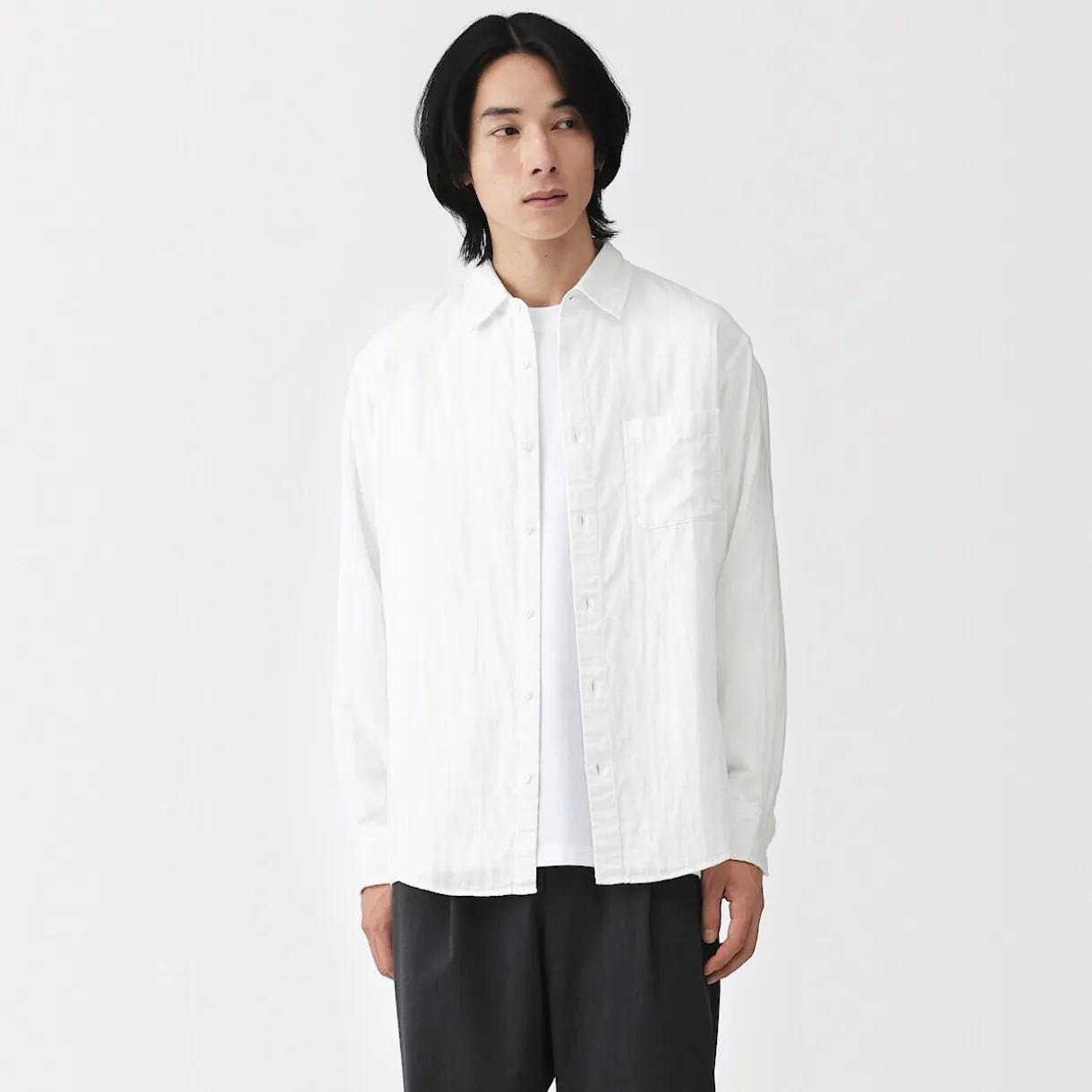 Chemise en double gaze en mélange de kapok pour homme