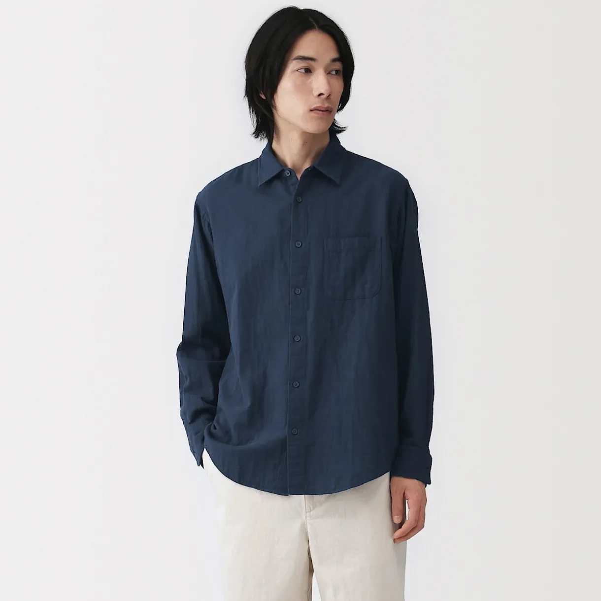 Chemise en double gaze en mélange de kapok pour homme