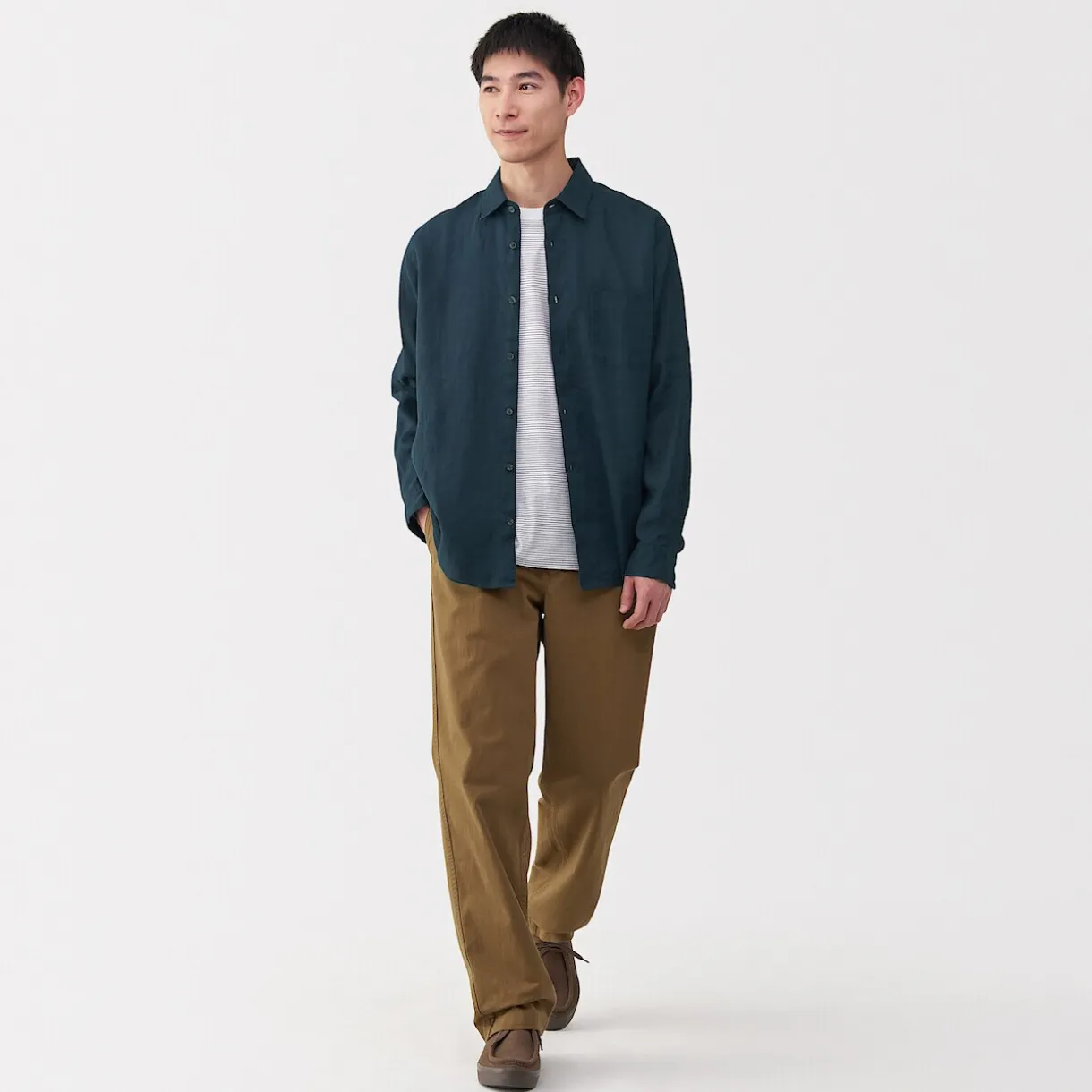 Chemise en lin lavé pour homme
