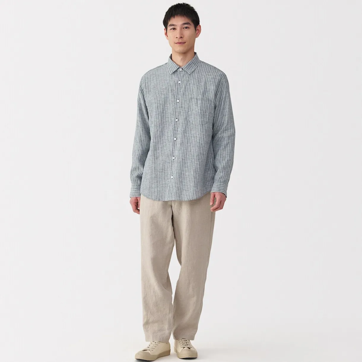 Chemise en lin lavé pour homme