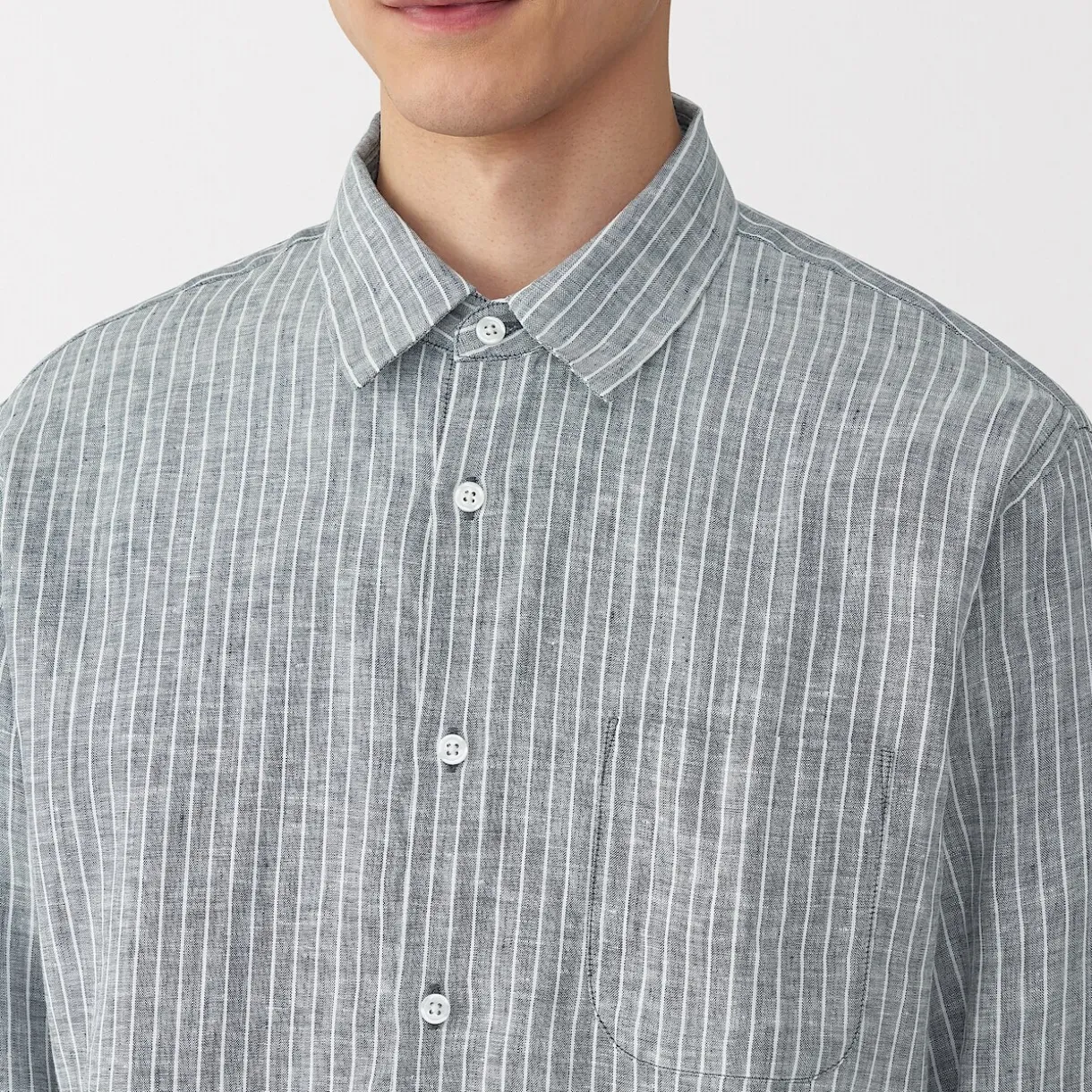 Chemise en lin lavé pour homme